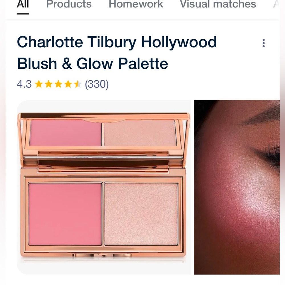 NWT Charlotte Tilbury, blush and glow glide palette